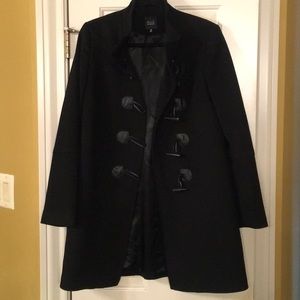 Black Pea Coat with toggles 100%wool